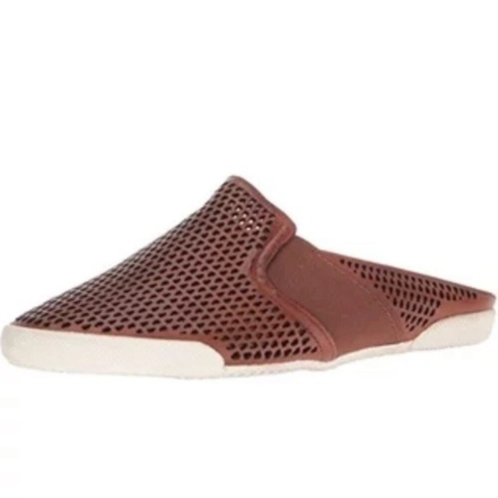 Frye Melanie Gore Perforated Mule in Rose Gold 6.5
